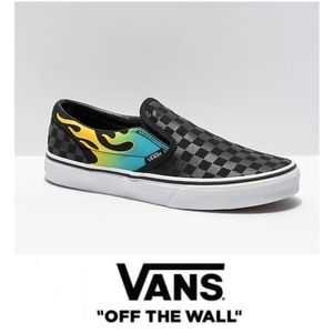 Vans Slip-On Checkerboard Flame Glow in the Dark